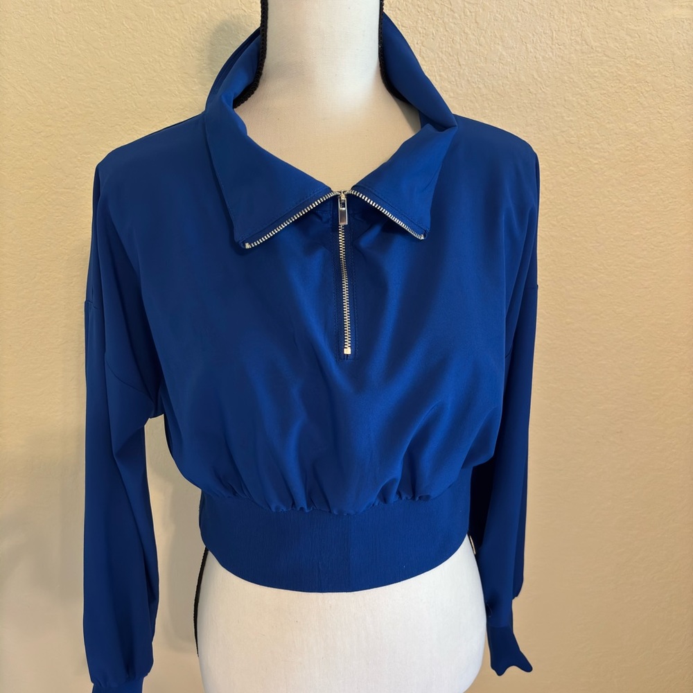 Express Royal Blue Zip-Up Sweatshirt
